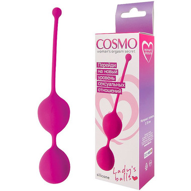 Шарики вагинальные на силиконовой сцепке Cosmo, цвет розовый