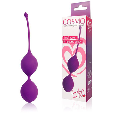 Вагинальные шарики Cosmo со смещенным центром тяжести, цвет фиолетовый, диаметр 30 мм.