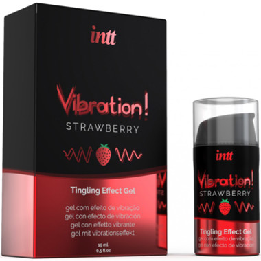 Intt Vibration! Strawberry, 15 мл Жидкий вибратор с ароматом клубники