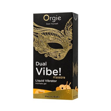 Съедобный гель с эффектом вибрации Orgie DUAL VIBE! - KISSABLE, со вкусом пина колада, 15 мл