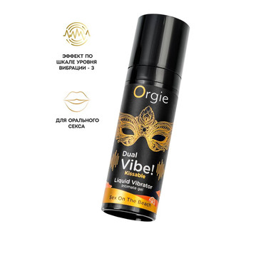 Съедобный гель с эффектом вибрации Orgie DUAL VIBE!, со вкусом коктейля секс на пляже, 15 мл