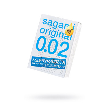 Презервативы Sagami, original 0.02, extra lub, полиуретан, 19 см, 3 шт.