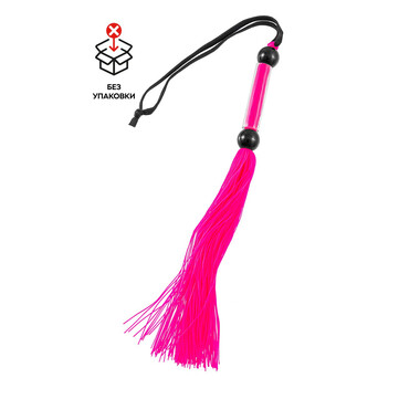 Флоггер с резиновыми хвостами, ярко-розовый, 28 см