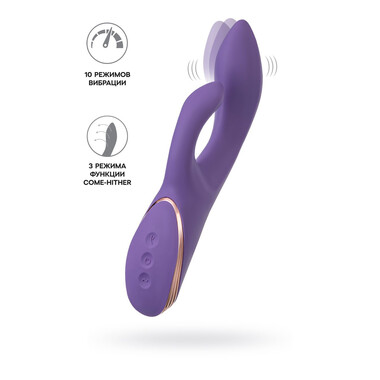 Виброкролик с функцией Come-Hither JOS Fingie, силикон, фиолетовый, 21,6 см